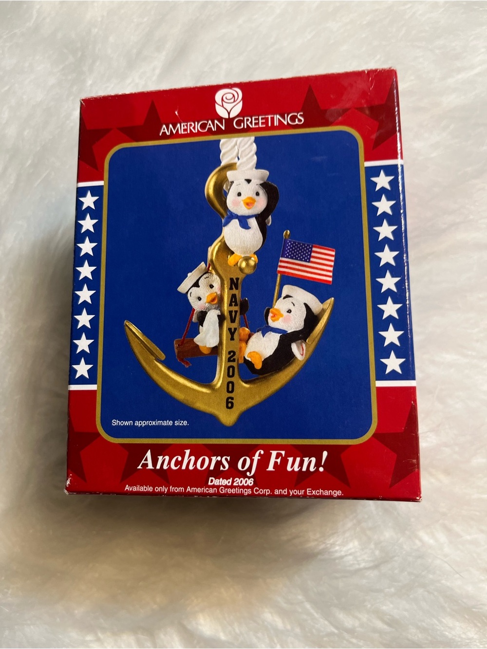 American Greetings Anchors of Fun! Ornament - Red Blue Gold